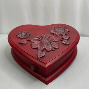 Handmade Red Heart Shaped Box